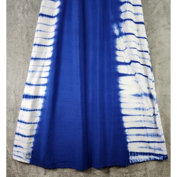 Gaby & Gracie Dress Womens Large Blue Tie Dye Sleeveless Summer Beachwear Maxi - Picture 2 of 9
